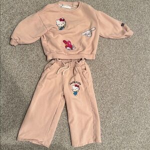 Zara Blush Pink hello kitty tracksuit set age 3